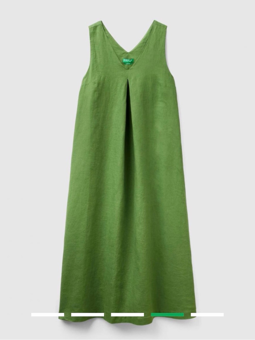 Rare Timeless Benetton Pure Linen Green Maxi Dress XS